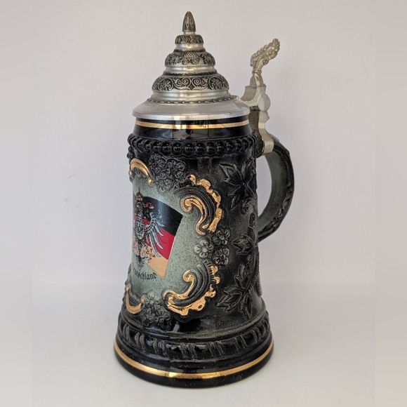 Original KING Handmade Hand Painted German Deutschland Beer Stein Germany - Picture 1 of 14